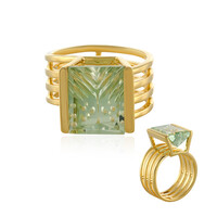 Zilveren ring met een groene amethist