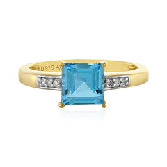 Zilveren ring met een Zwitsers-blauwe topaas