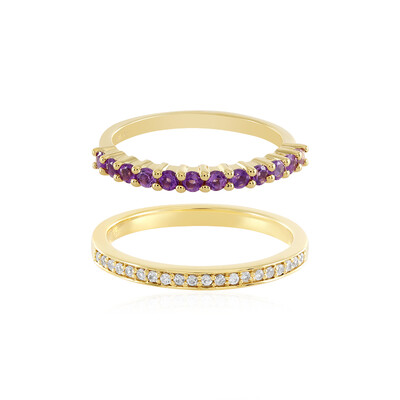 Zilveren ring met amethisten