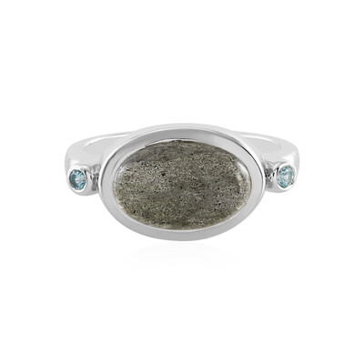 Zilveren ring met een Blauwe Minary Labradoriet (KM by Juwelo)