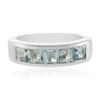 Zilveren ring met aquamarijnstenen