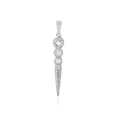 Zilveren hanger met een witte kwarts