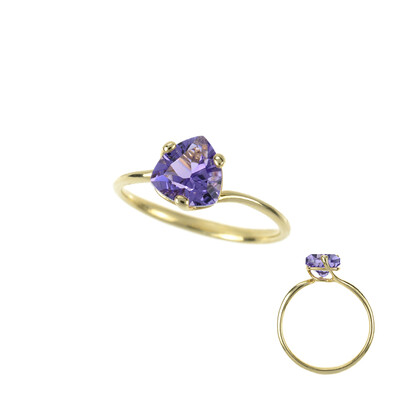 Gouden ring met een amethist (dagen)