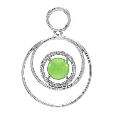 Zilveren hanger met een keizerlijk chrysopraas