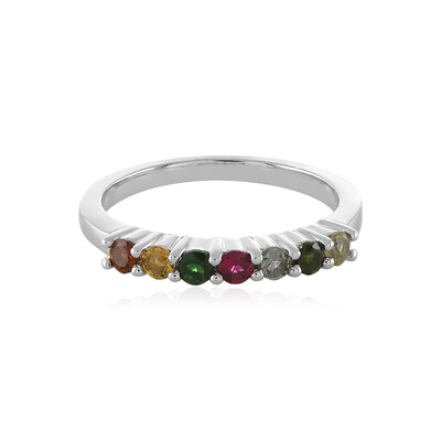 Zilveren ring met toermalijnen