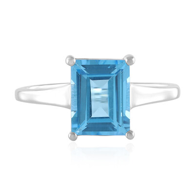 Zilveren ring met een Zwitsers-blauwe topaas