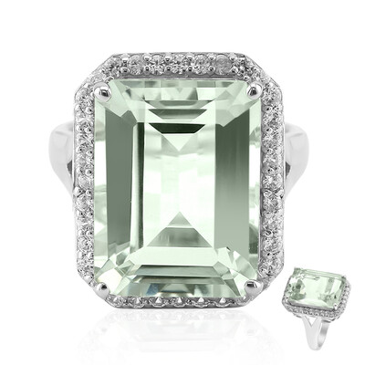 Zilveren ring met een groene amethist