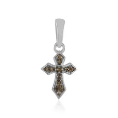Zilveren hanger met I2 Champagne Diamanten