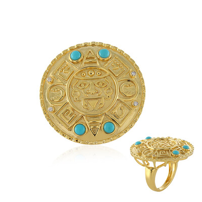 Zilveren ring met Sleeping Beauty Turkooisen