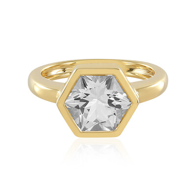 Zilveren ring met een witte topaas