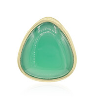 Zilveren hanger met een groene chalcedoon