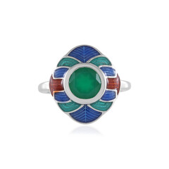 Zilveren ring met een Groene onyx (Adela Silber)