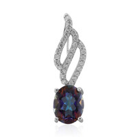 Zilveren hanger met een Paarse Mystieke kwarts