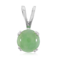 Zilveren hanger met een keizerlijk chrysopraas