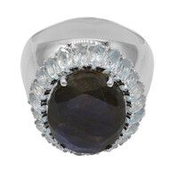 Zilveren ring met een labradoriet
