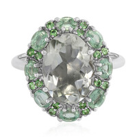 Zilveren ring met een groene amethist