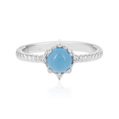 Zilveren ring met een Blauwe chalcedoon