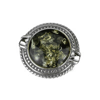Zilveren ring met een Baltische barnsteen