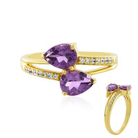Zilveren ring met Azuurblauwe Kwartsen