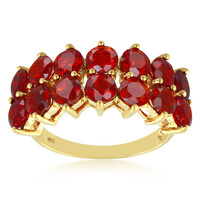 Gouden ring met Salamanca vuur opalen