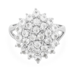 Zilveren ring met witte topaasstenen