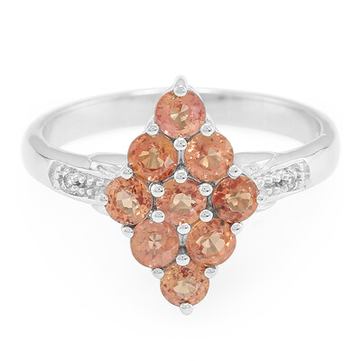 Zilveren ring met avondrode robijn