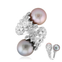 Zilveren ring met een Tahiti parel (TPC)