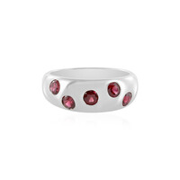 Zilveren ring met edele rode spinelstenen