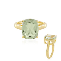 Zilveren ring met een groene amethist