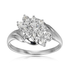 Zilveren ring met een witte topaas