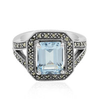 Zilveren ring met een hemel-blauwe topaas