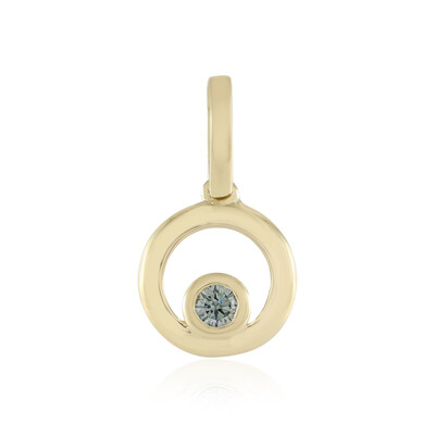 Gouden hanger met een hemelblauwe SI2 diamant