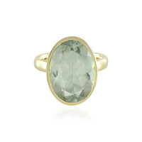Zilveren ring met een groene amethist