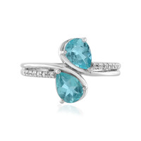 Zilveren ring met Blauwe apatieten