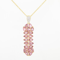Gouden halsketting met Onverhitte Padparadscha Saffieren (AMAYANI)