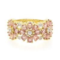 Gouden ring met Onverhitte Padparadscha Saffieren (AMAYANI)