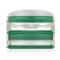 Zilveren ring met groene agaten (Memories by Vincent)