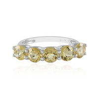 Zilveren ring met gele berillstenen (de Melo)