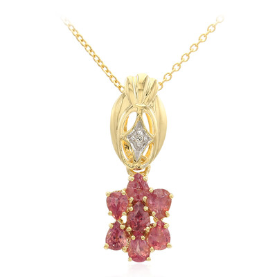 Gouden halsketting met Onverhitte Padparadscha Saffieren (AMAYANI)