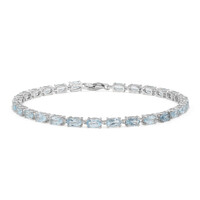 Zilveren armband met hemel-blauwe topaasstenen