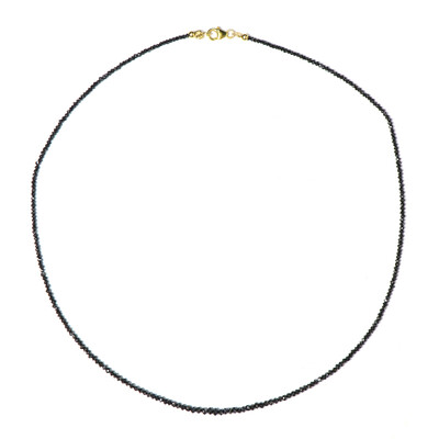 Gouden halsketting met zwarte diamanten