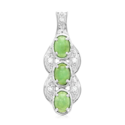 Zilveren hanger met keizerlijke chrysopraasstenen