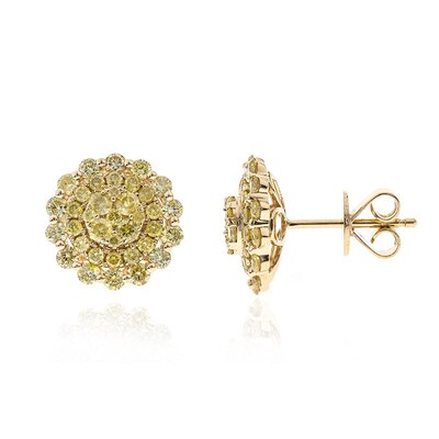 Gouden oorbellen met gele S12 diamanten (CIRARI)
