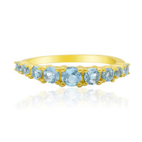 Zilveren ring met een Zwitsers-blauwe topaas