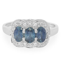 Zilveren ring met Kanchanaburi saffieren