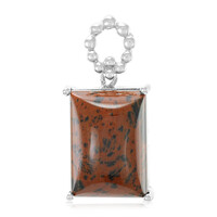Zilveren hanger met een mahonie obsidiaan