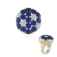 Zilveren ring met kobaltblauwe spinelstenen (Gems en Vogue)