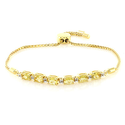 Zilveren armband met gele berillstenen