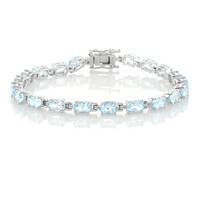 Zilveren armband met hemel-blauwe topaasstenen