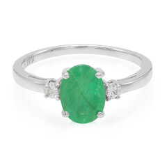 Zilveren ring met een Bahia-smaragd